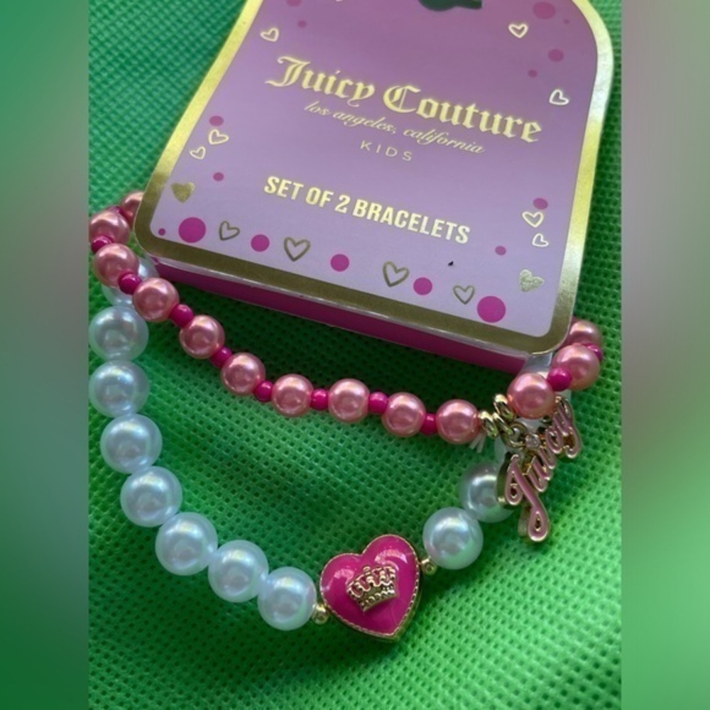 Juicy Couture bracelet,Juicy Couture Kids Pink and White Beaded Bracelets